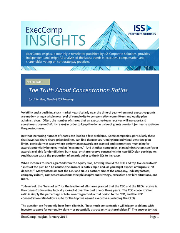 ExecComp Insights: The Truth About Concentration Ratios ExecComp Insights: The Truth About Concentration Ratios