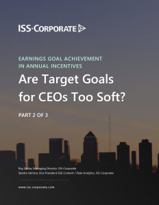 ISS-Corporate Are Target Goals For CEOs Too Soft?