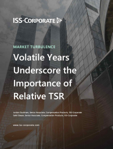 ISS-Corporate Market Turbulence - TSR Volatility Over the Last Few Years